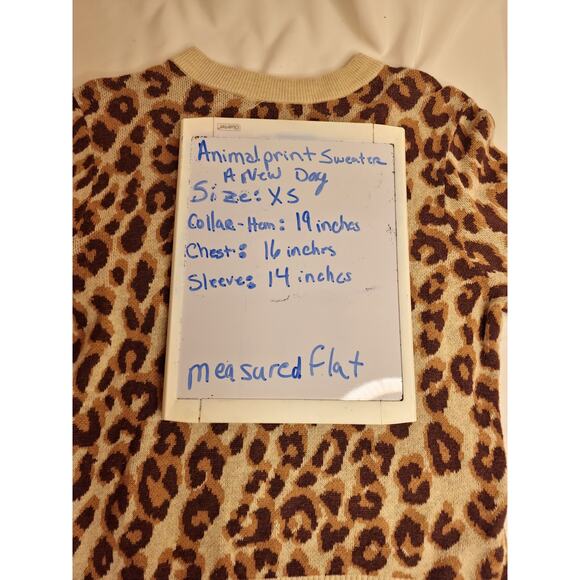 Fierce & Flirty – A New Day Leopard Luxe Knit (XS) |Wild Animal Print Pullover - Picture 2 of 8